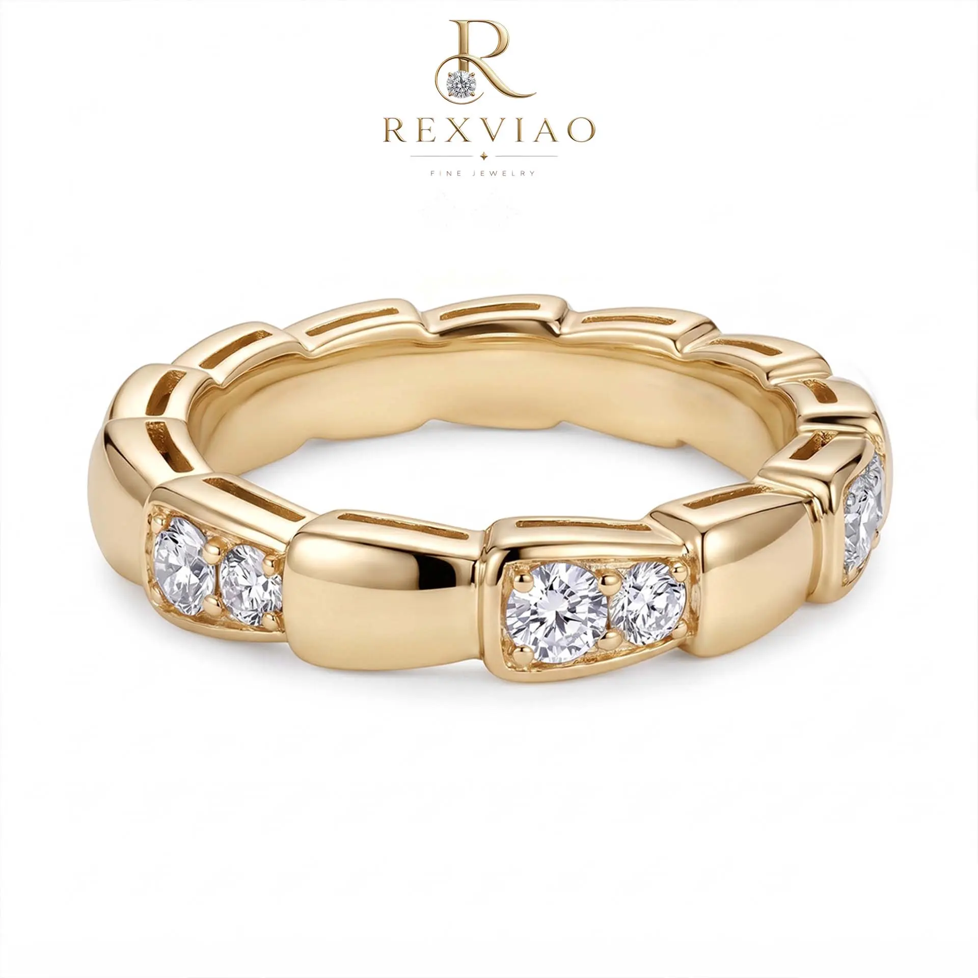 Rexviao Women’s Snake-Style Ring Set with 5A Cubic Zirconia (D Color, VVS1) | Stylish fashion jewelry for everyday wear or parties | Gift for anniversaries, Valentine’s Day, or Christmas | Comfortable fit (sizes 5–10)