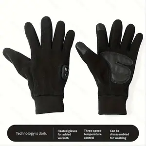 Electrically Heated Gloves With 2000 MAh High Capacity Battery, Unisex Rechargeable Heated Gloves, Adjustable Temperature Washable, Outdoor Touch Screen Sports Gloves, Riding Gloves, Suitable For Skiing, Running, Cycling, Hunting, Work, Etc.