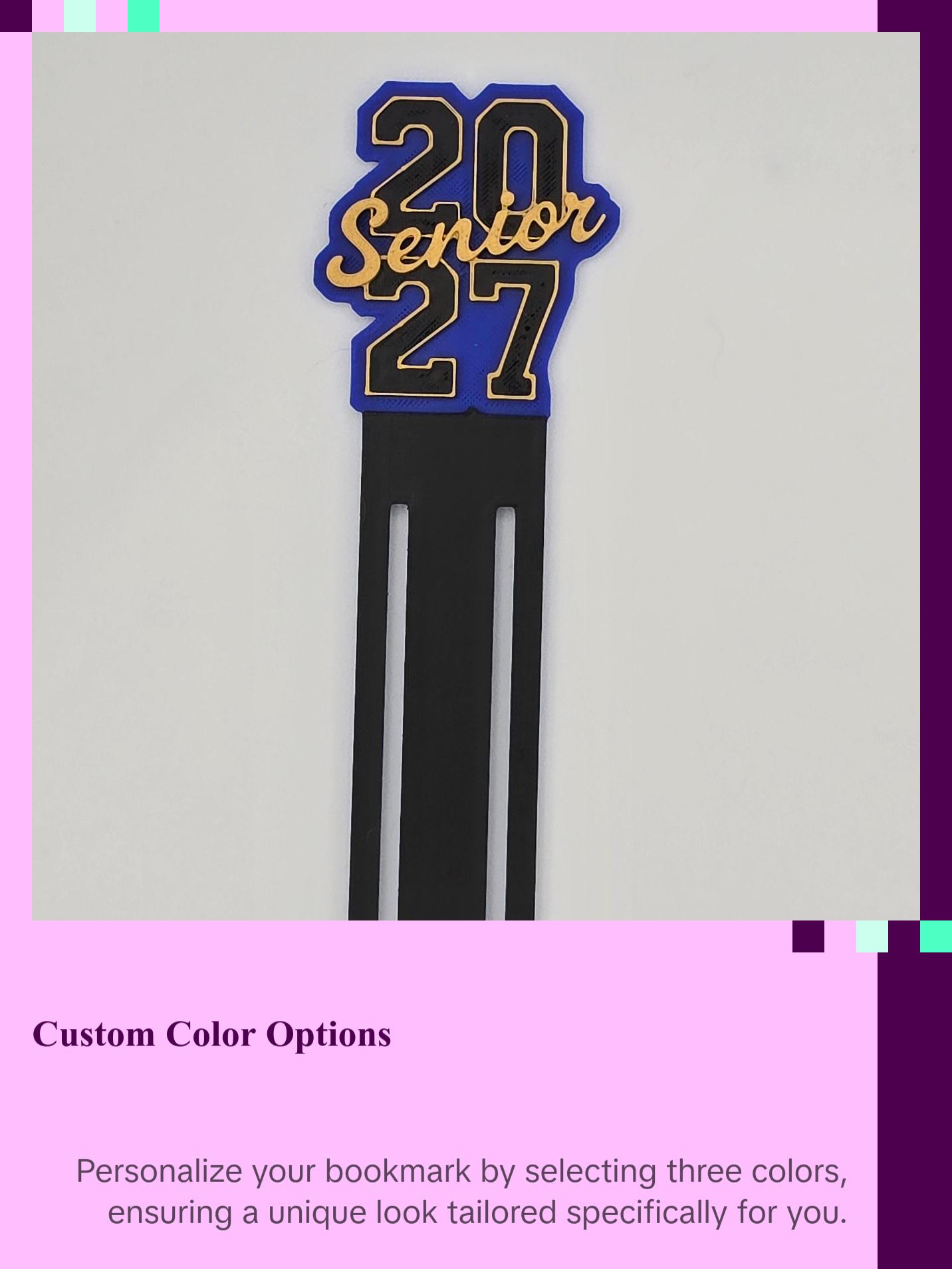 Class of 2027 Customizable Graduation Gift Bookmark - Personalized School Year Keepsake with Color Options for Seniors