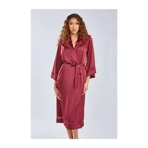 iCollection Stretch Satin with Lace Midi Robe