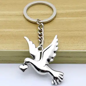 Silver Dove Keychain