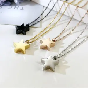 316L Stainless Steel Cremation Ashes Star Pendant Necklace