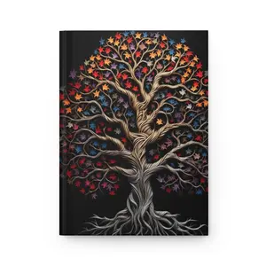 Tree of Life Hardcover Journal Matte FUAX EMBROIDERED PRINTED JOURNAL