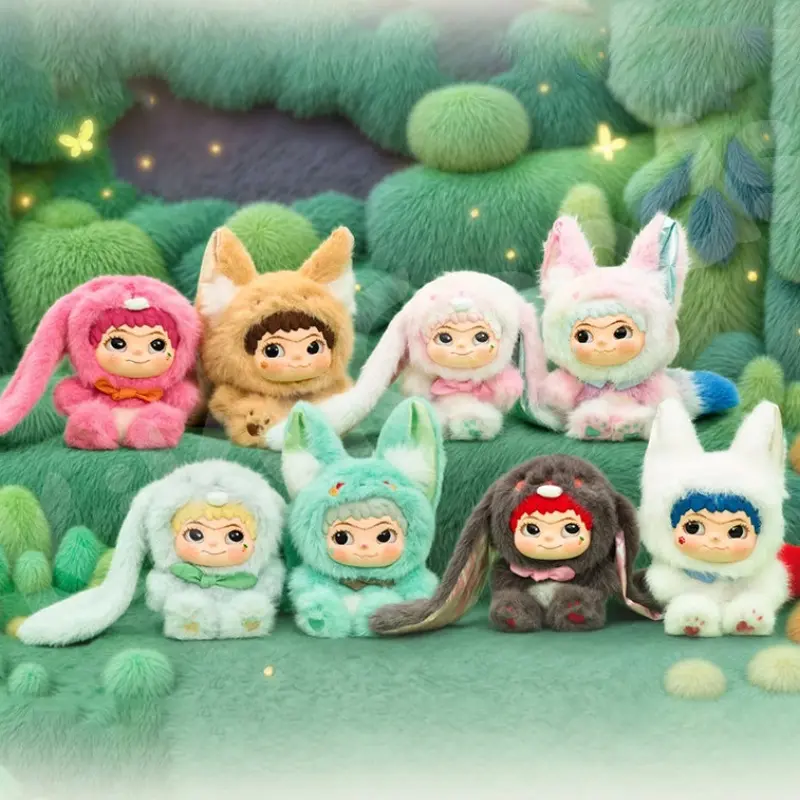 WAKUKU Fox & Bunny Trick-or-Treat Plush Assortment - Cute Collectible Soft Stuffed Animals, Halloween Gift for Ages 15+