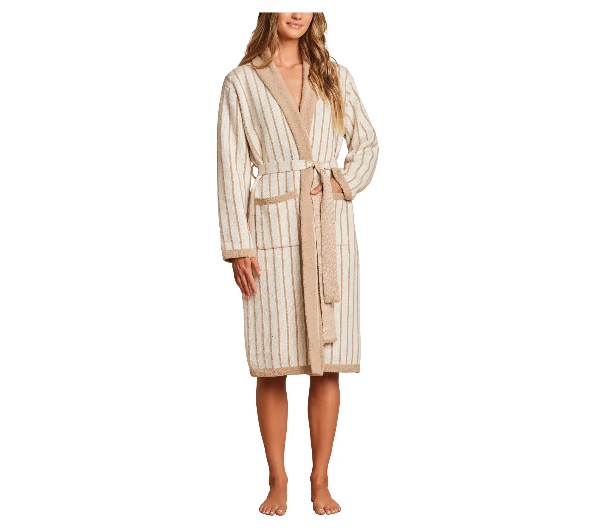 Barefoot Dreams CozyChic Cotton Pinstripe Robe