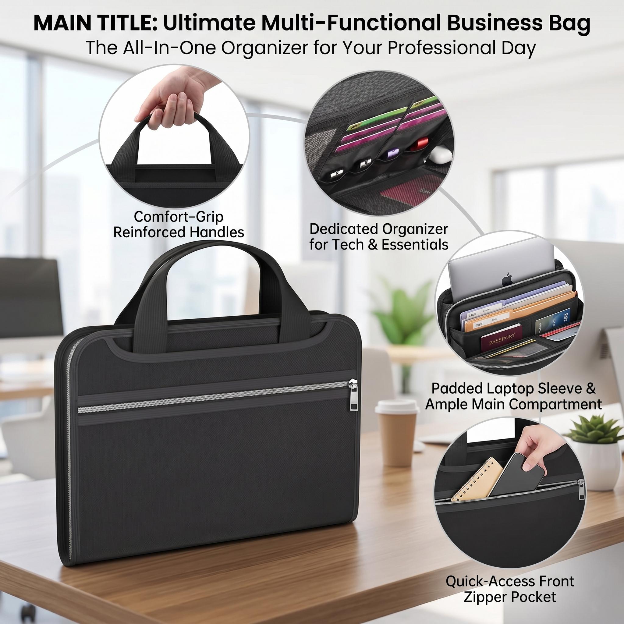 Fireproof File Folder, Synthetic Accordion Expanding File Organizer - Large-Capacity Storage Organization for Business Professionals with Handle and Fireproof Labels Included, Files Organizer