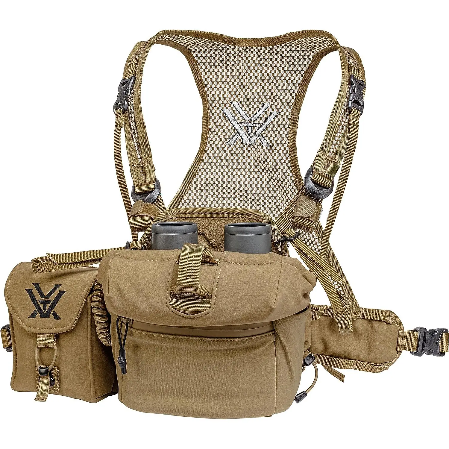 Vortex GlassPak Pro Binocular Harness, Modular Chest Pack with Quiet Microfiber Interior, Unisex Adjustable Quick-Release Straps, Large (P600-L), Microfiber Cloth