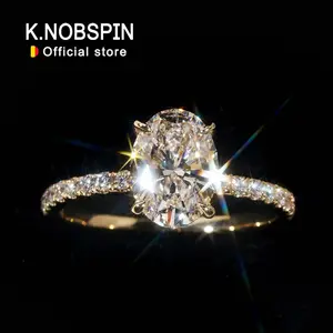 1/2/3ct D Color Oval Cut Moissanite Ring SSliver Plated 18k White Gold Wedding Engagement Rings For Women