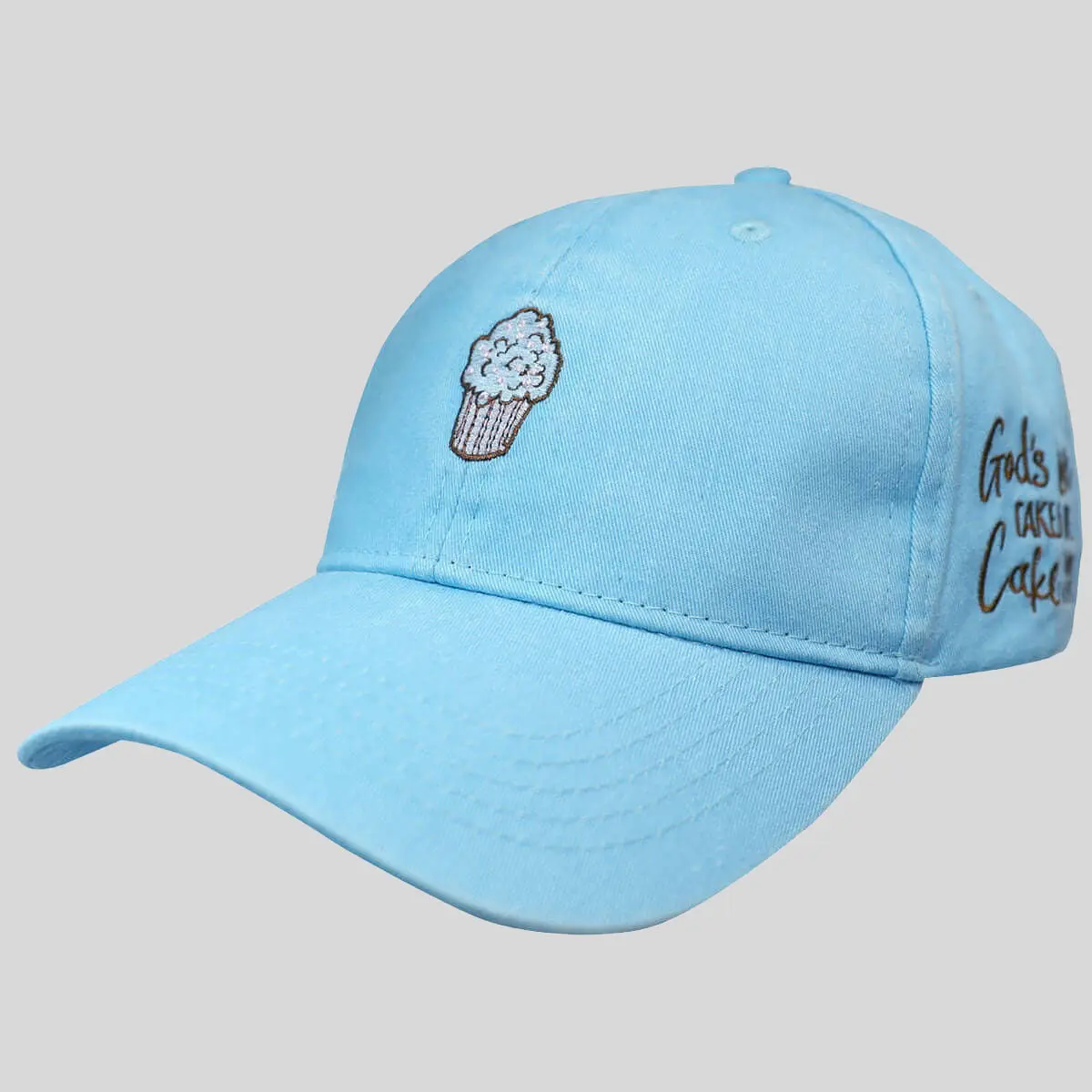 Women's Cotton Baseball Cap with Cute Cupcake Design, Christian Faith Themed Hat with Adjustable Hook and Loop Closure