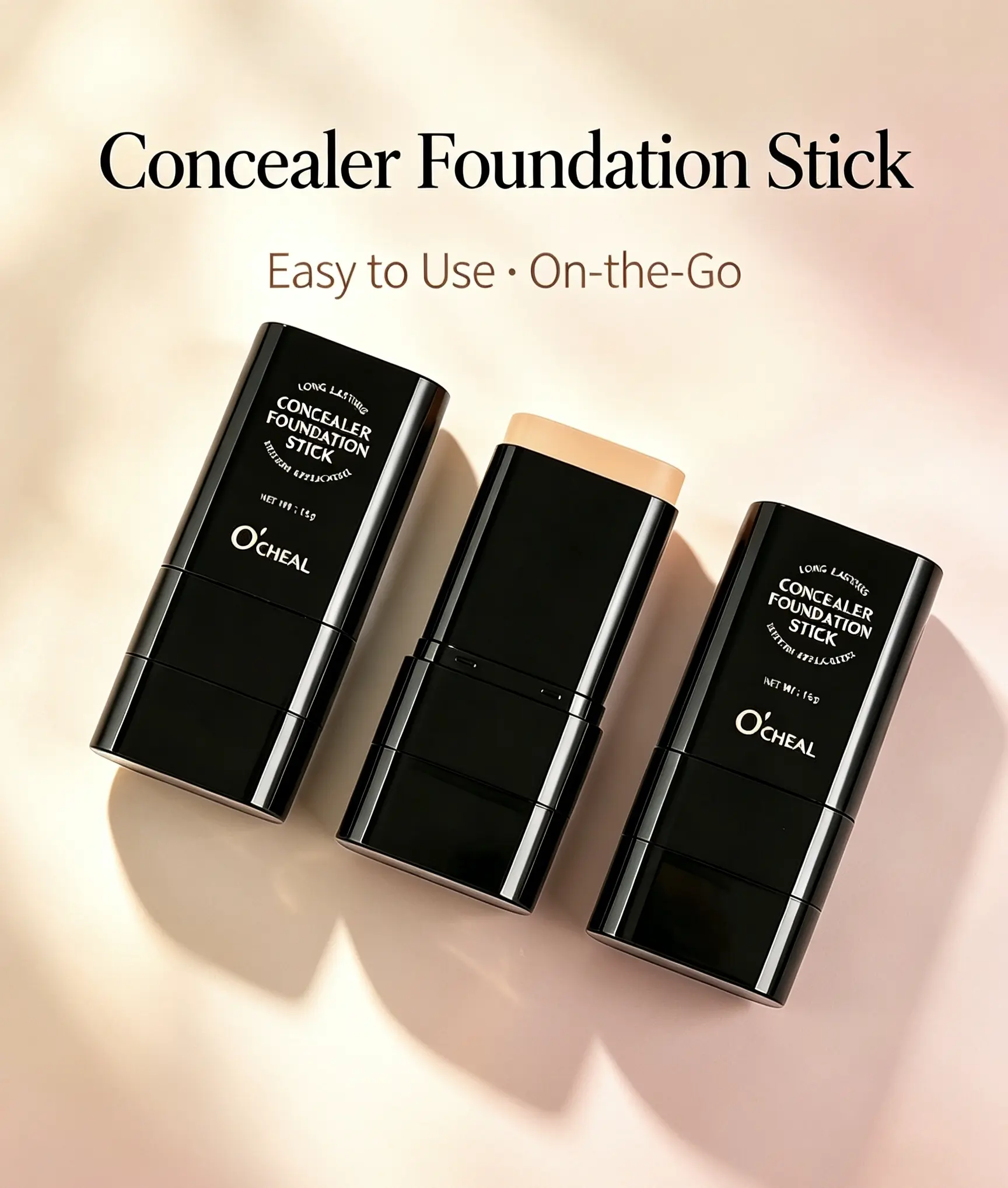 Natural Finish Concealer Stick, Lightweight Concealer | Covers Dark Circles & Imperfections, Easy to Blend | On-the-Go Concealer for Quick Touch-Ups, Smooth Gentle Formula, Travel-Friendly