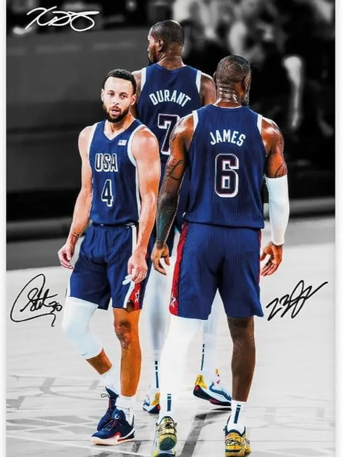 Lebron James,Steph Curry, Kevin Durant Canvas Poster Wall Art Decor Print Picture Paintings for Living Room Bedroom Decoration