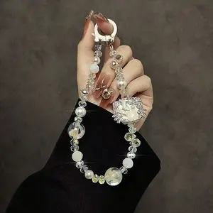 Ins-style Pure White KT Chain Phone Case, Lanyard, Keychain, Bag Charm, Anti-Lost Wrist Strap for Women