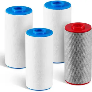 Replacement Cartridges Full Set Compatible with Weddell Duo Shower Filter,Shower Filter Cartridges to Reduces Impurities,Keep  Shower Water for  & Hair(1R+3B)