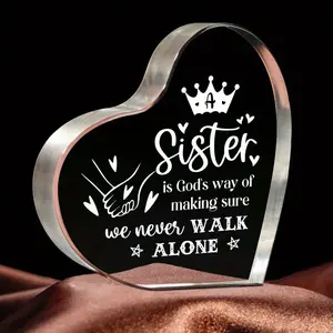 Sister Gifts, Sister Birthday Gifts From Brother, Acrylic Keepsake Heart Plaque for My Sister, Graduation Gifts for Sisters, Perfect Gift Ideas