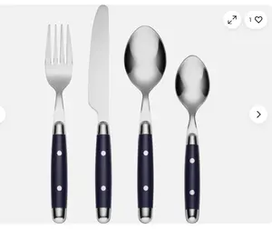 Cambridge Silversmiths Blue Jubilee 16-Piece Flatware Set Service for 4 Modern Design