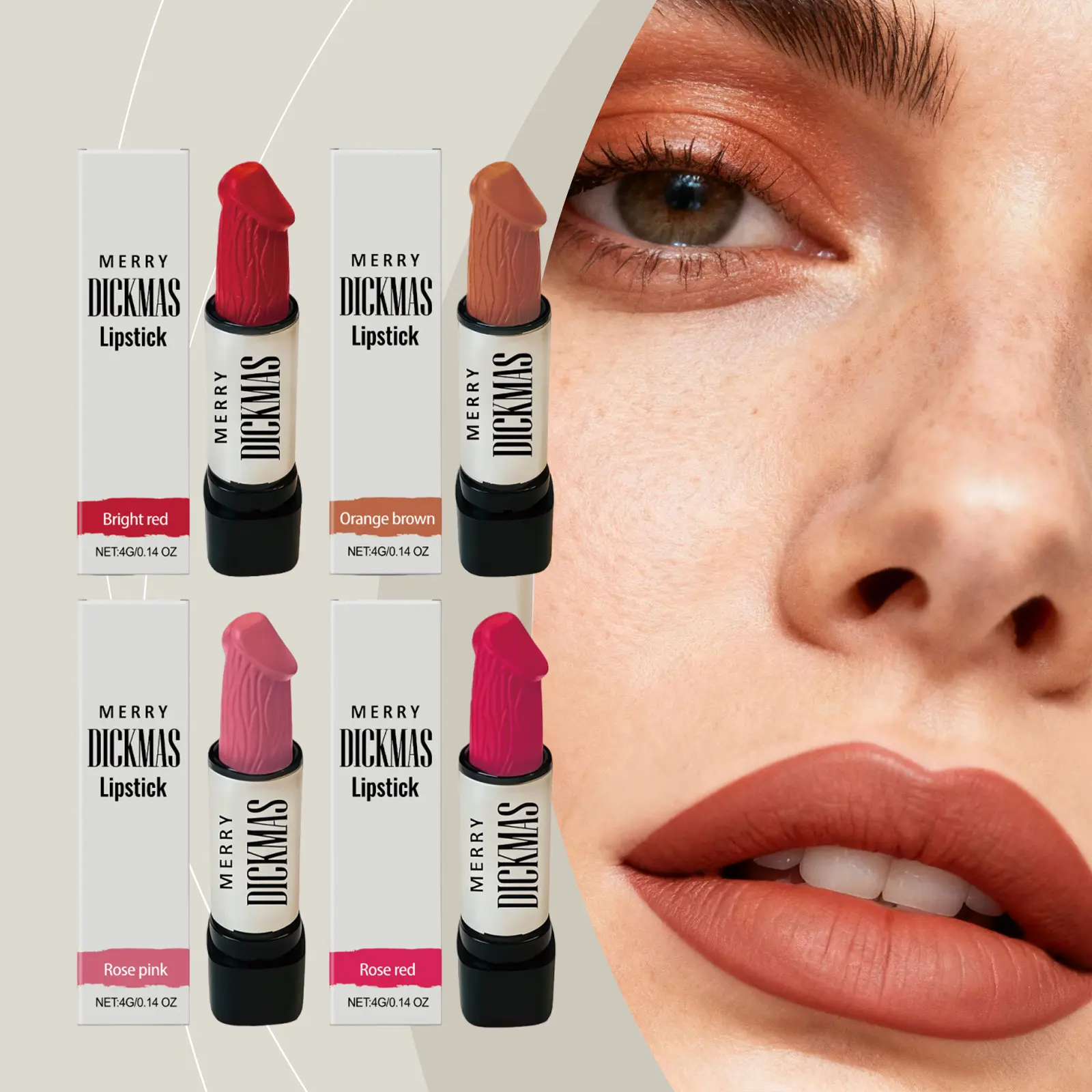 Christmas Secret Party Lipstick Series Silky Smooth Natural Color Matte Texture Smudge-Resistant Lipstick