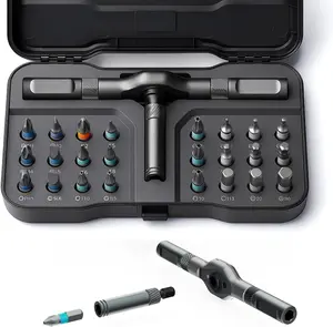 Ratchet Screwdriver Set 24 in 1 Precision Screwdriver Bit Screwdriver Sets With Case Duka Tools Ratchet Screwdriver with Detachable Handle for Watch Computer Electronics Father'screwdriver set small swivel head ratchet wrench， removable