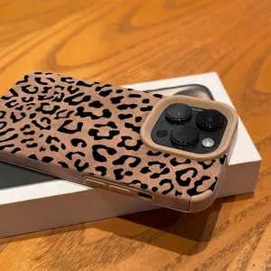 Niche Fashion Leopard Phone Case for iPhone 17/16/15 Pro Max/14 Plus/13/12/11 Pro/Air| TPU + Suede-Like Texture, Anti-Smudge Drop-Proof Soft Cover