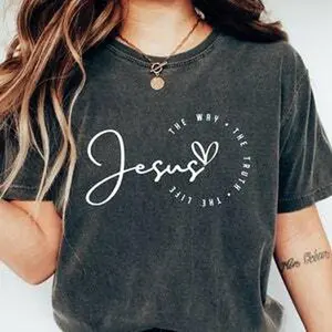 Comfort Colors Religious Shirt, Jesus Shirt, Christian Retro Shirt, Bible Verse Shirt, Faith Based Shirt, Womens Christian Tshirts Fit Top
