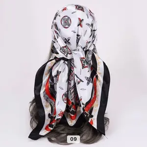 Elegant Floral Print Scarf - 09 Model, Perfect for Stylish Outfits, Versatile Accessory for Any Occasion