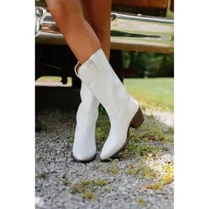 Albany Boots-White Leather