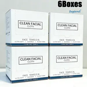 6 boxes (280 sheets), disposable facial cleansing wipes, large and thick, suitable for dry and wet use, 26×30 cm