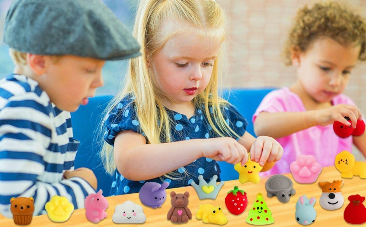 100 Pack Squishies Toys, Tiny Mochi Squishy Fidget Toys Random Bulk Party Favors for Kids 4- 8 8-12 Goodie Bag Pinata Stocking Stuffers Classroom Prizes Treasure Box Egg Fillers Girls