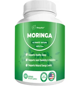 Reqaky Moringa Capsules 800mg for Immune Support Gut Health & Vitamins Ultimate Nature 100%  60 Capsules 30 Day Supply Supports Healthy Sleep Joint Flexibility Mobility