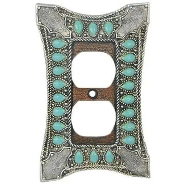 Turquoise Single Outlet Cover Wall Plate