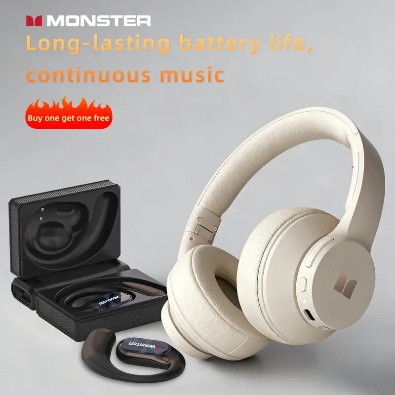 Headphones White+ Earbuds Black