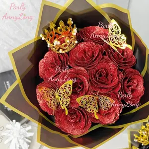 Valentines Flash Rose Bouquet Tool Kit, 36-Piece Artificial Roses Set, DIY Home Decor, Wedding Gift, Engagement Anniversary Decoration