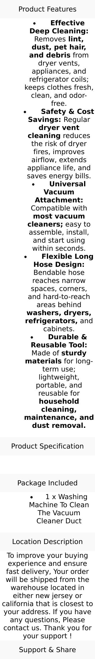 Dryer Vent Cleaner Kit