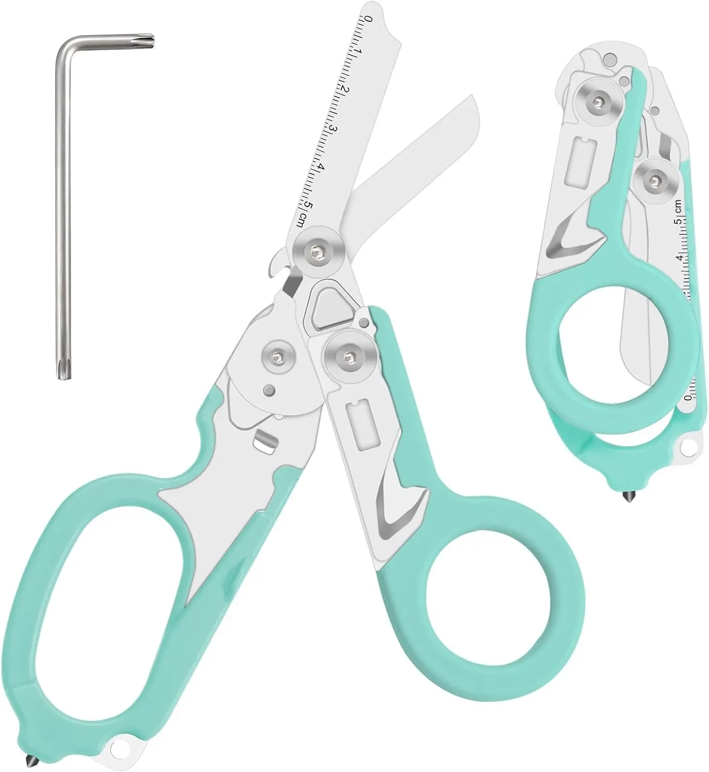 6-in-1 Heavy-Duty Emergency trauma shears (Aqua blue)