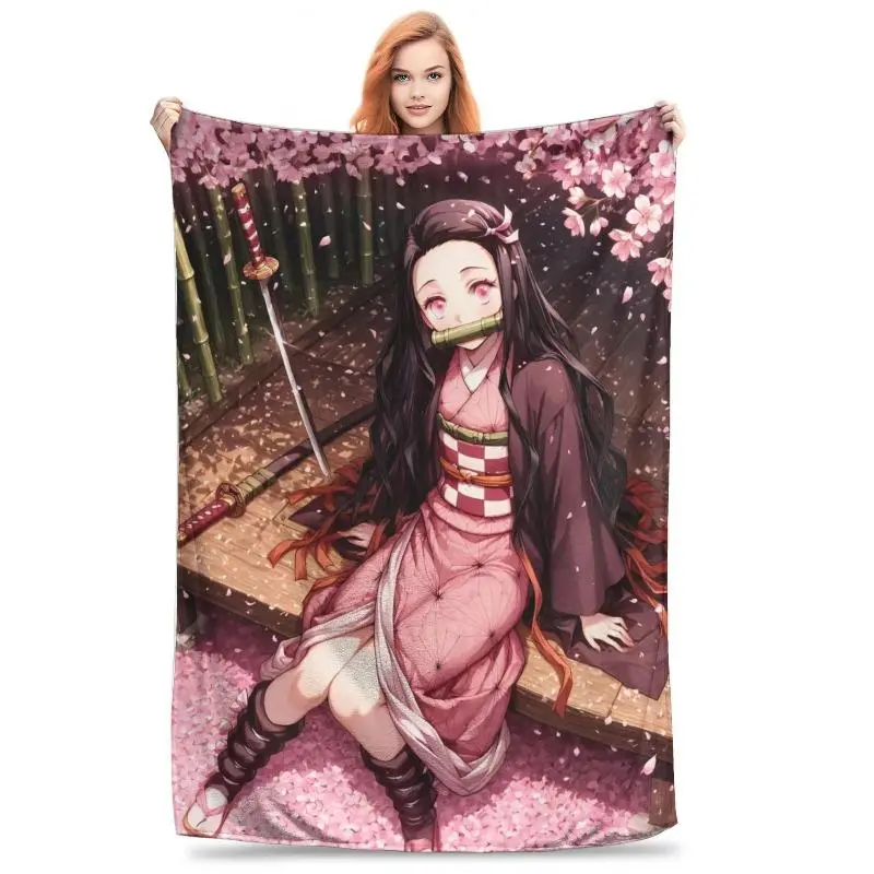 Demon Slayer Mitsuri Kanroji Ultra Soft Flannel Blanket - Cozy, Warm, Multifunctional Demon Slayer-Inspired Manga Character Throw for Bedroom Couch, Anime Manga Gift for Anime Fans, Manga Character Blankets, Demon Slayer-Inspired Blankets