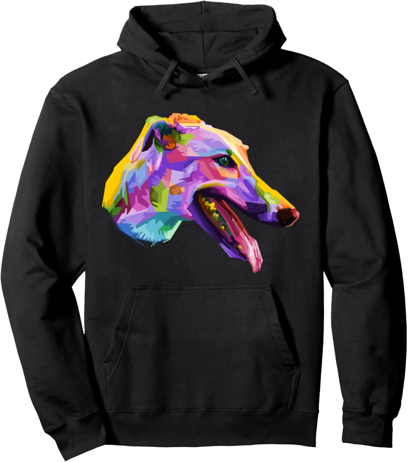 English Greyhound Colorful Pop Art Portrait for Dog Owners Pullover Hoodie