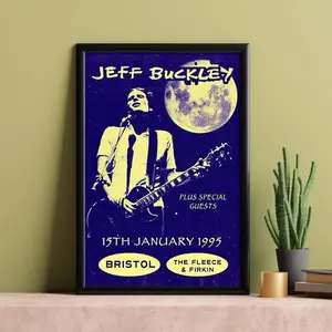 Jeff Buckley Concert Poster, Vintage Music Fan Collectible Print, Retro Wall Art for Home Decor, 90s Singer-Songwriter Artwork UNFRAMED