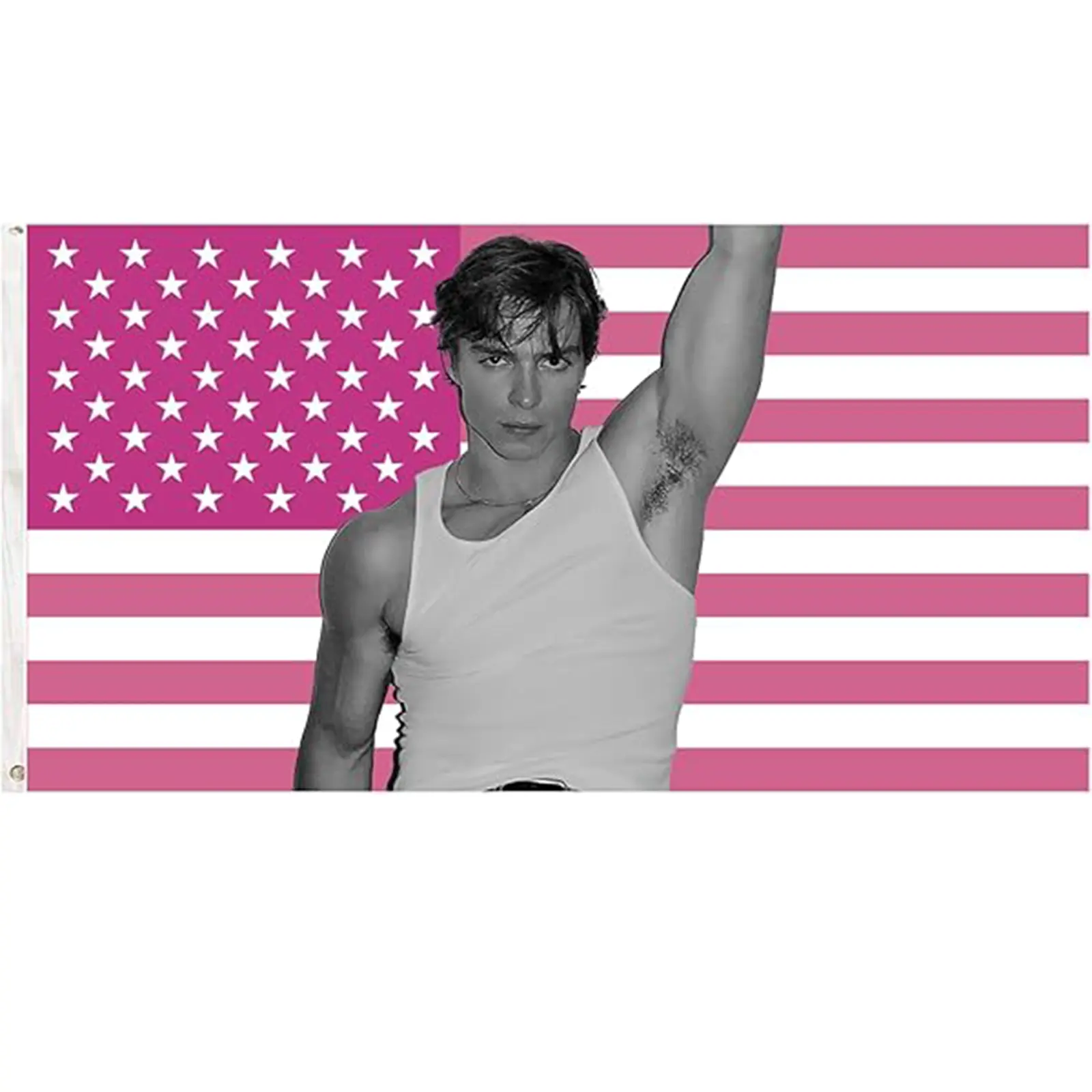 Nicholas Chavez Pink American Flag 3x5Ft Tapestry for Wall Hanging Living Room Bedroom College Dorm Men Cave Durable Banner with 4 Brass Grommets