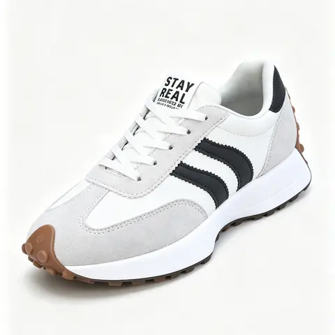 Women’s low-top sneakers—lace-up casual shoes with a height-boosting sole, suitable for everyday wear, workouts, and office outfits; featuring a comfortable all-season design with stylish striped patterns.outdoor fun