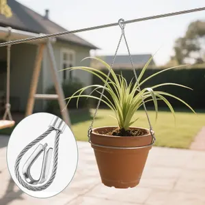 304 Stainless Steel Wire Rope, 164ft Aircraft Cable with Loop Sleeve & Thimbles, Durable Steel Wire for Clothes Lines & Trellises, Versatile Use