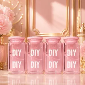 DIY- 16 OZ Glass Cup - LIVE CLAIM ONLY - Vibrant Colors for Creative Projects