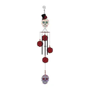 Sunset Vista Mr. Bones White Skull Chime 38"