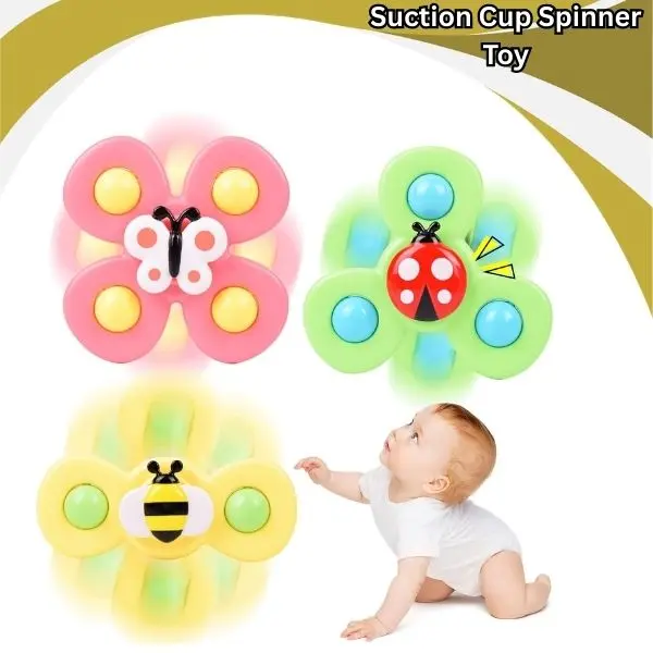 3pcs Baby Suction Cup Spinning Top Bath Toys, Colorful Spinning Top Toys, Bath Ball Cup, Sensory Bath Toys & Birthday Gifts for Boys & Girls, Toddlers & Babies