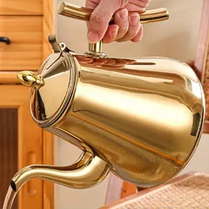 Thick Stainless Steel Tea Pot Coffee Pot Water Kettle for Home Kitchen Living Room Dining Room, Outdoor Wedding Party Gift Birthday Present