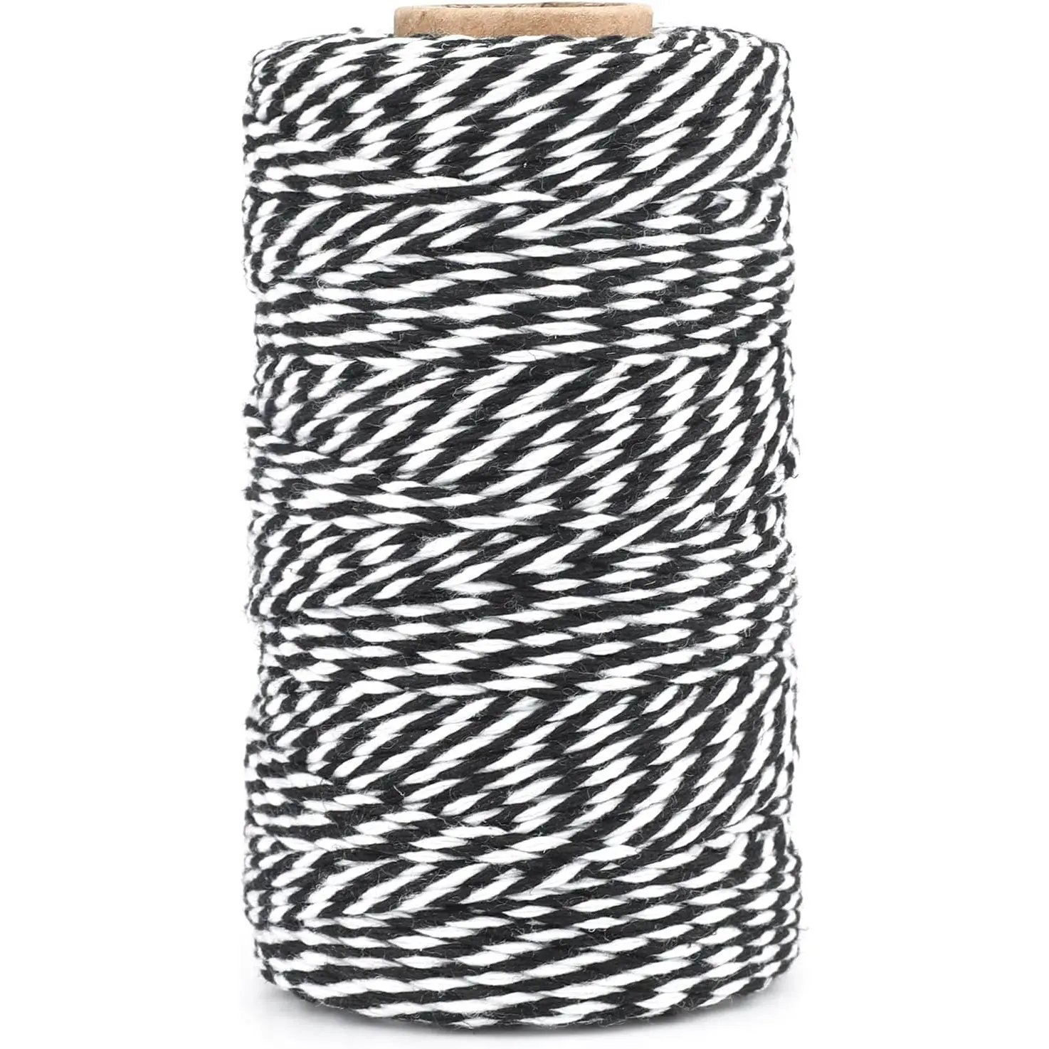 G2PLUS White and Black String, 2MM 328 Feet Cotton String, White Black Cotton Twisted Twine for Halloween, Christmas Gift Wrapping, Macrame, Bakers, DIY Arts and Crafts, Home Decor G2PLUS