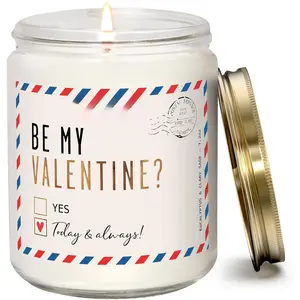 Valentines Day Gifts for Her, Valentine Candles, Valentines Gift for Girlfriend -Be My Valentine Candle, w/Eucalyptus, Clary Sage & Geranium I Valentines G