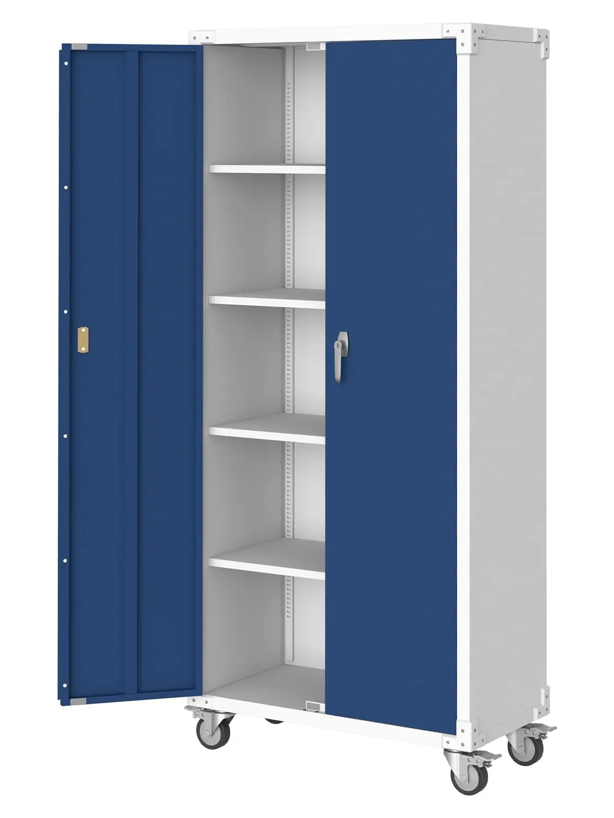 Garvee 72" H Locker Storage Cabinet - Heavy Duty Metal Cabinet with 2 Doors & 4 Adjustable Shelves, Lockable Garage Office Organization Utility - Blue