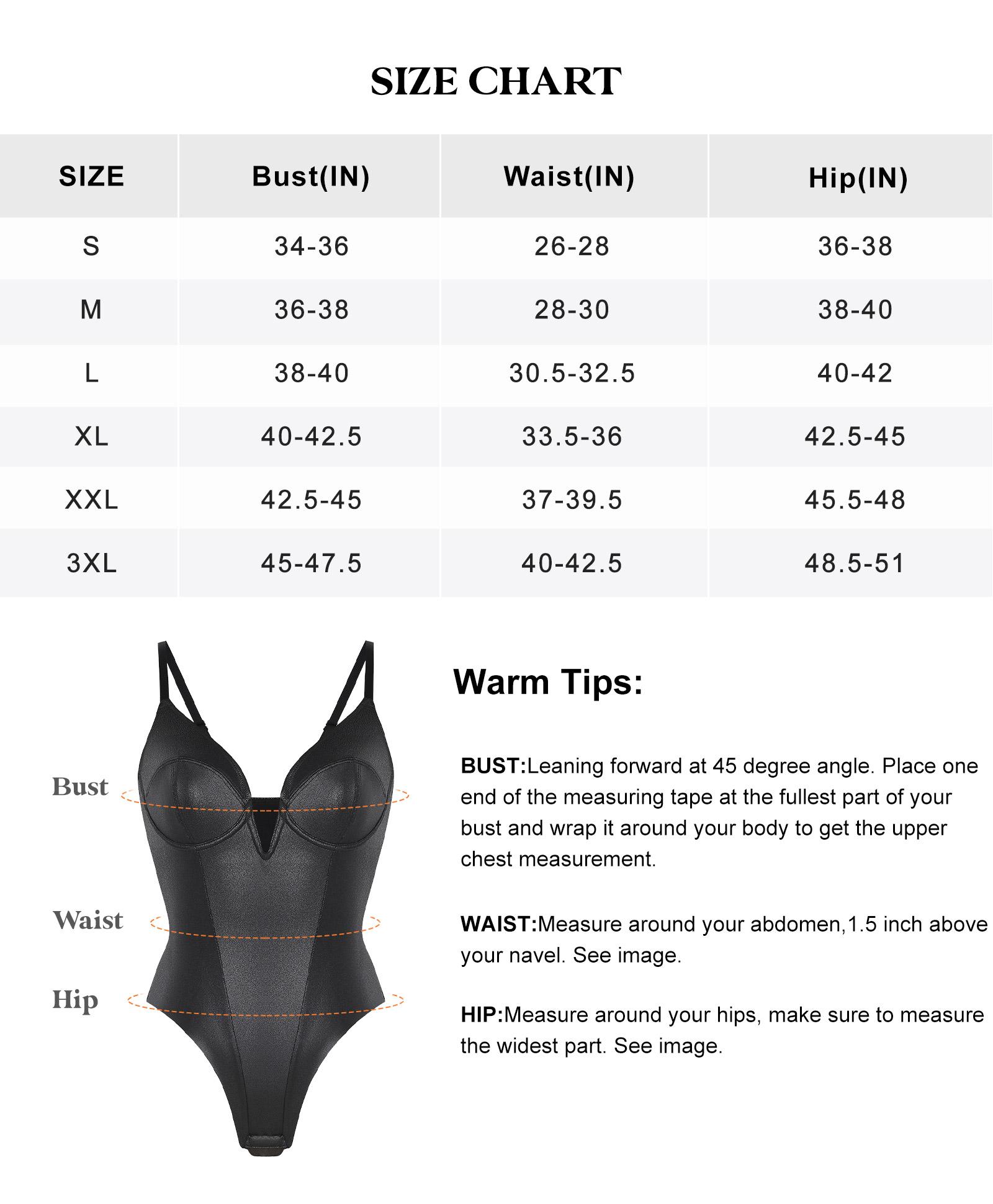 Popilush Elastic Deep V-Neck Leather Shapewear Thong Bodysuit  Adjustable Soft Breathable Fabric