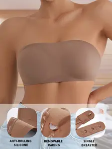 Women's Seamless Push-Up Bra, Smooth One-Piece Thin Cup, No Underwire, Adjustable Straps, Anti-Sagging, Wireless Comfort Bras for All Seasons, Buckle, Underwear, Fit, Minimalist Style