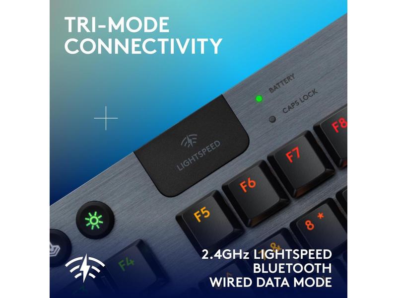 Logitech G915 X LIGHTSPEED TKL Wireless Mechanical Gaming Keryboard - GL Blue Clicky Switches, RGB Backlighting - Black