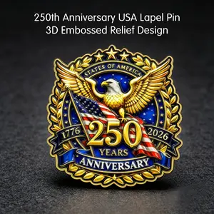 250th Anniversary Commemorative Coins Metal Badges Party Favors Souvenirs, Collectible Memorabilia Gifts for Celebrations